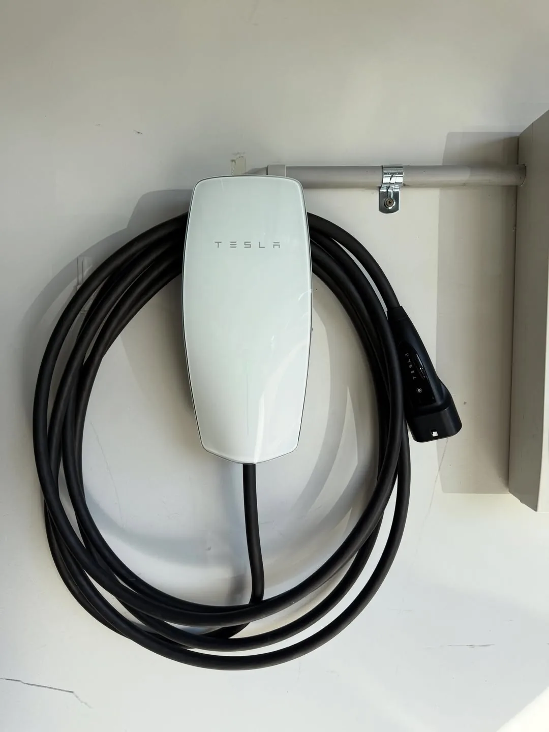 Tesla wall connector installed in a Melbourne garage